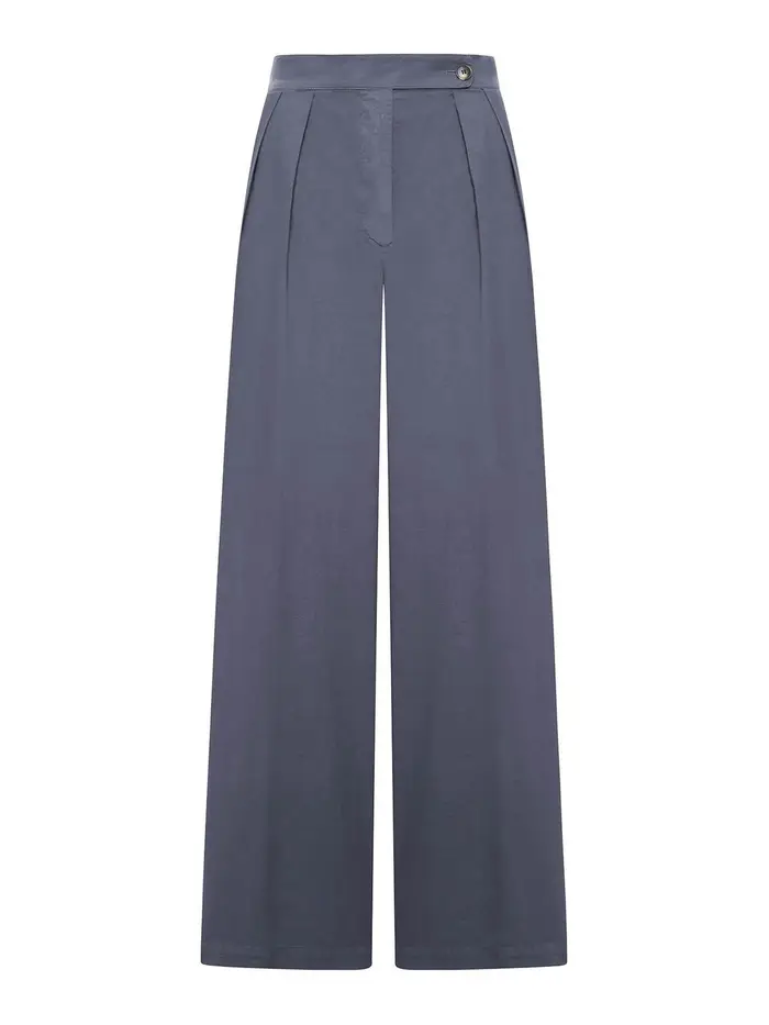 Dries Van Noten Pantaloni Con Pinces E Abbottonatura Laterale Blu