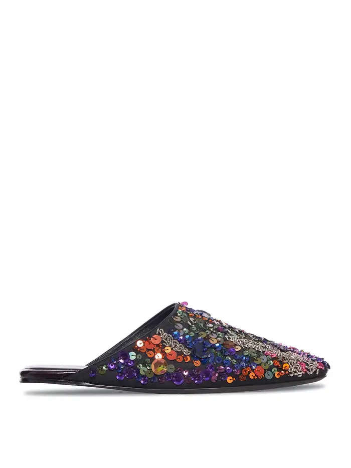 Dries Van Noten Sabot in crÃªpe di raso decorato Multicolore