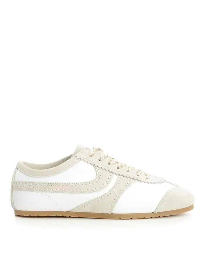 Dries Van Noten Sneakers In Pelle E Camoscio Bianco