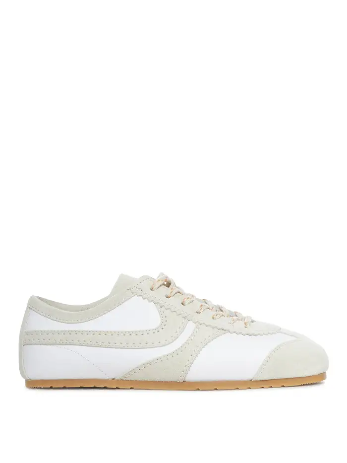 Dries Van Noten Sneakers In Pelle E Camoscio Bicolore Bianco