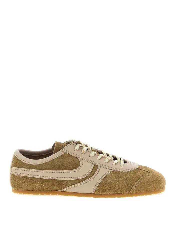 Dries Van Noten Sneakers in pelle scamosciata Beige