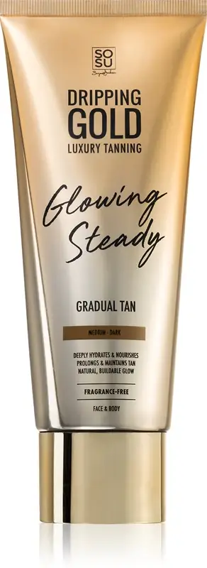 Dripping gold Glowing Steady crema autoabbronzante per un'abbronzatura graduale Medio scuro 200 ml