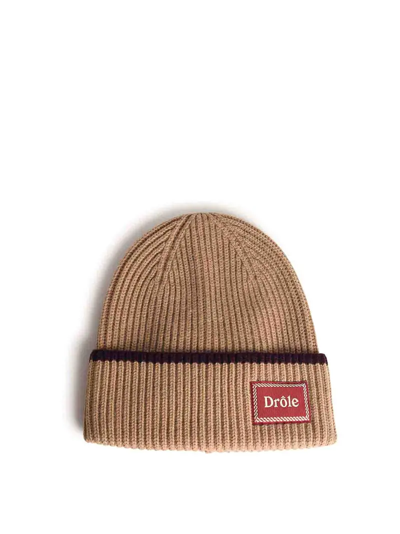 Drôle de Monsieur Berretto di lana merino laine bonnet laine Beige