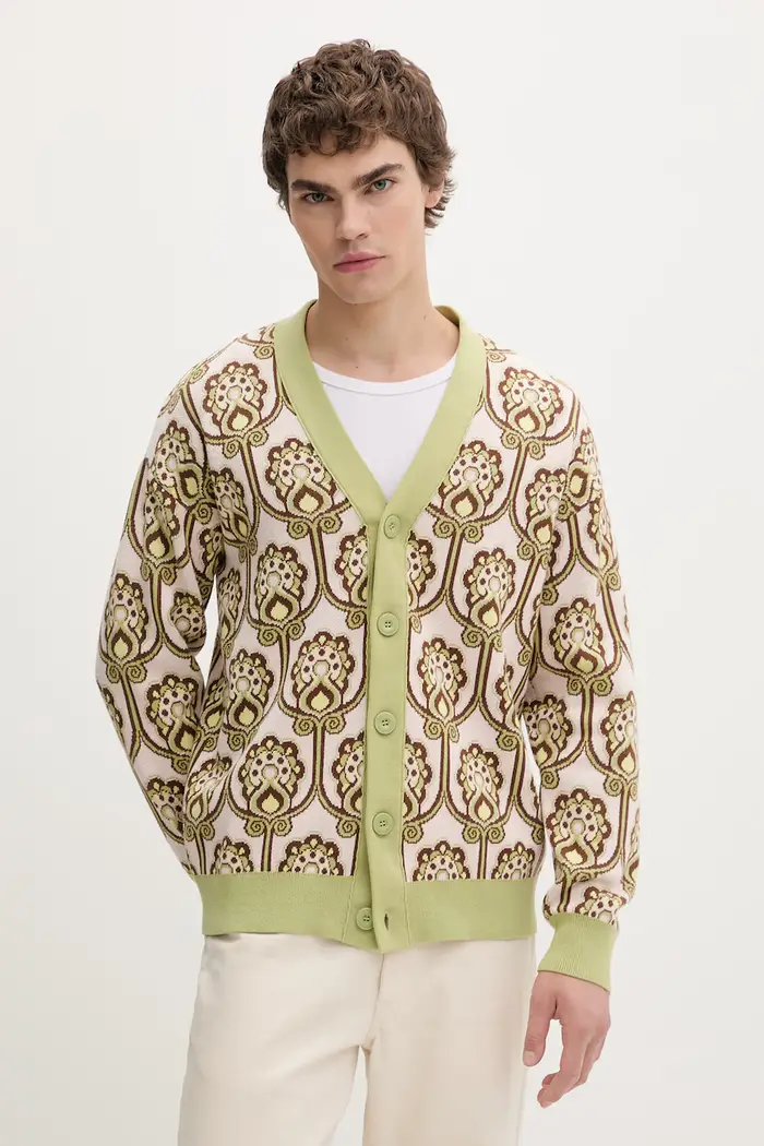 Drôle de Monsieur cardigan in cotone Cardigan Tapisserie Florale Verde