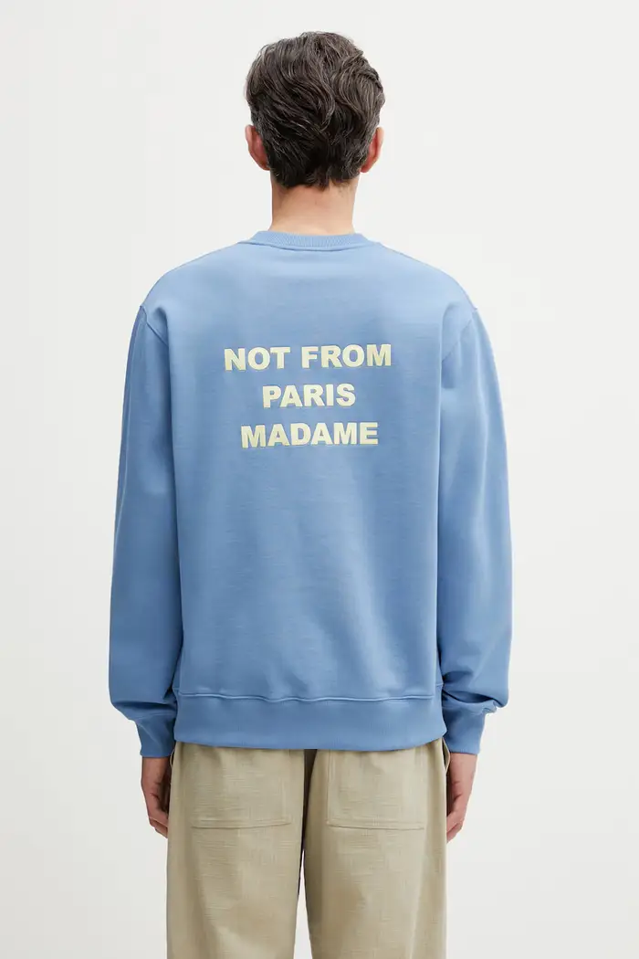 Drôle de Monsieur felpa da donna in cotone Le Sweatshirt Slogan Blu