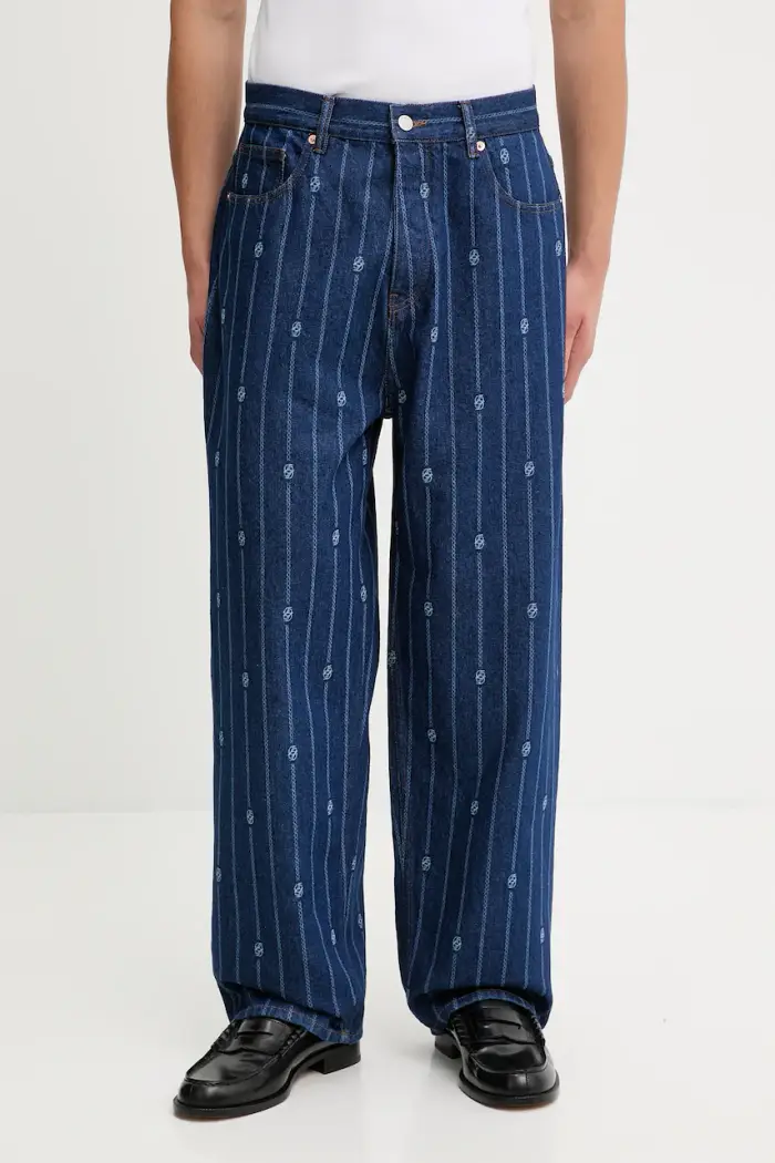 Drôle de Monsieur jeans Le Jean Baggy Monogramme Blu