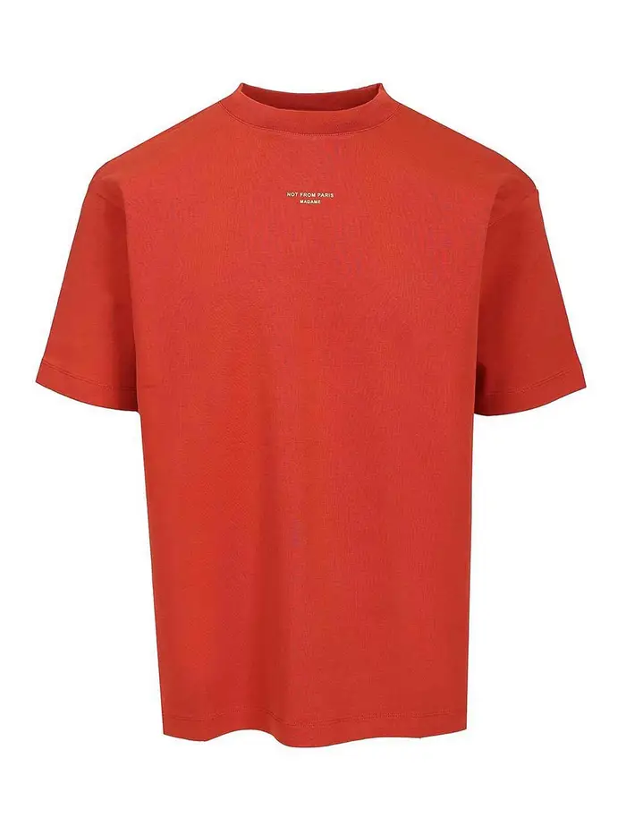 Drôle de Monsieur Maglietta classica con slogan Rosso
