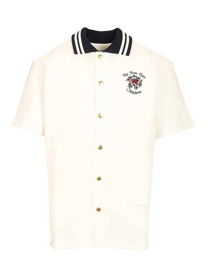 Drôle de Monsieur T-shirt con slogan rosa Bianco