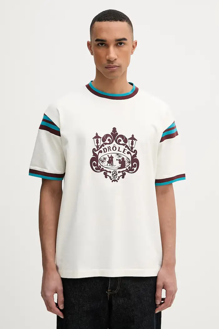 Drôle de Monsieur t-shirt da uomo in cotone Danseurs Beige