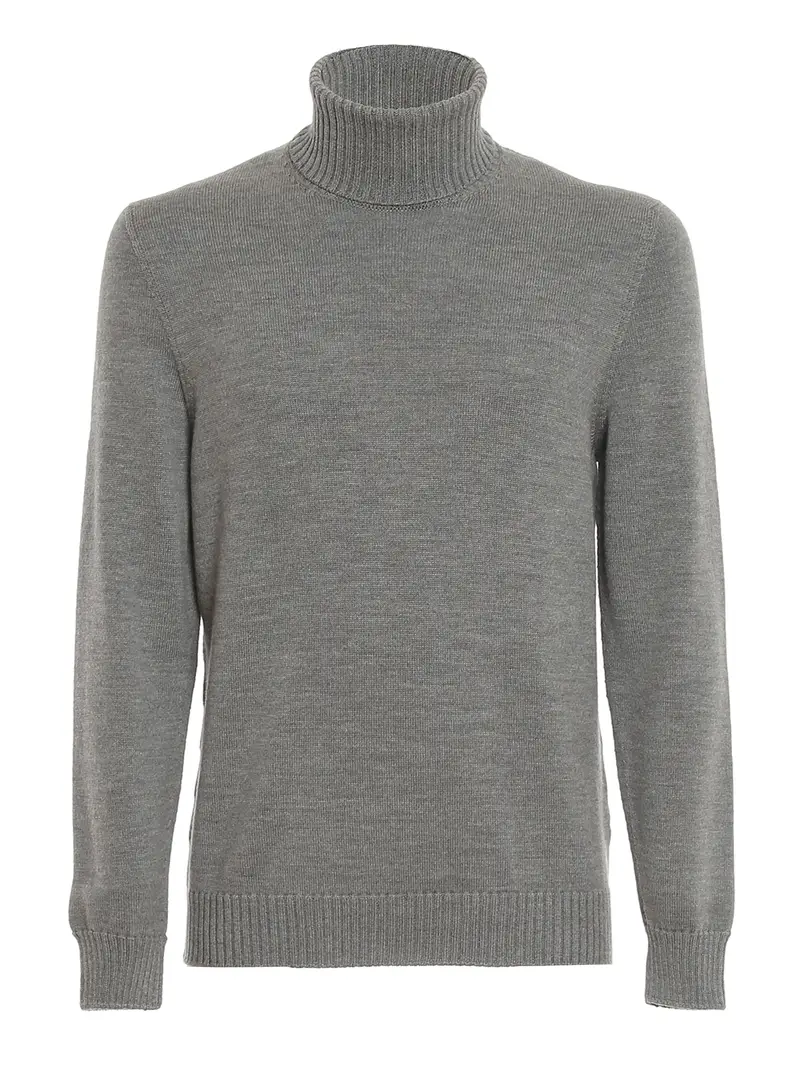 DRUMOHR Pull a collo alto in lna merinos extrafine Grigio