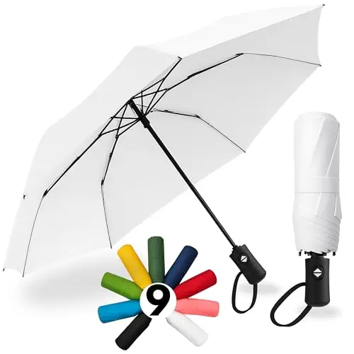 drytogo Ombrello pieghevole I apertura e chiusura automatica I resistente al vento, impermeabile e compatto I ombrello