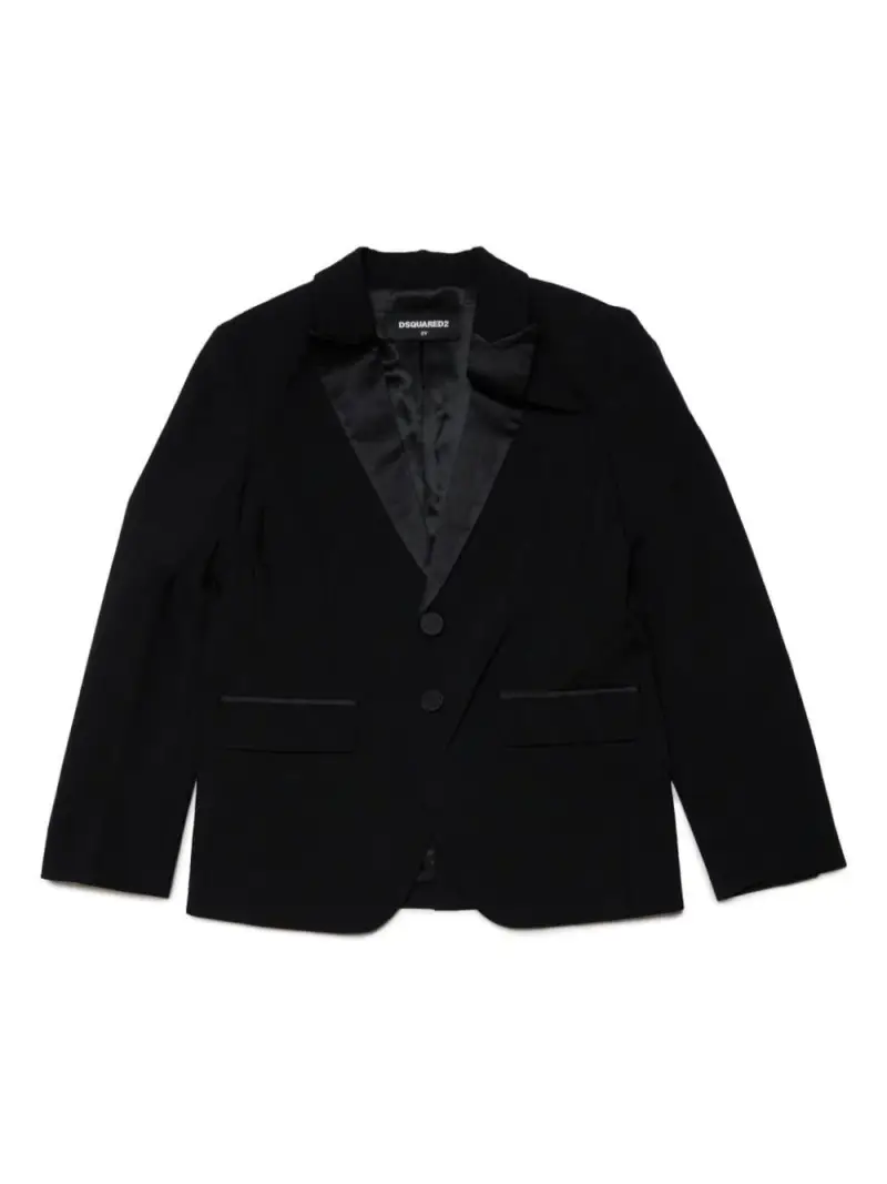 DSQUARED KIDS Giacca nera monopetto misto lana Nero