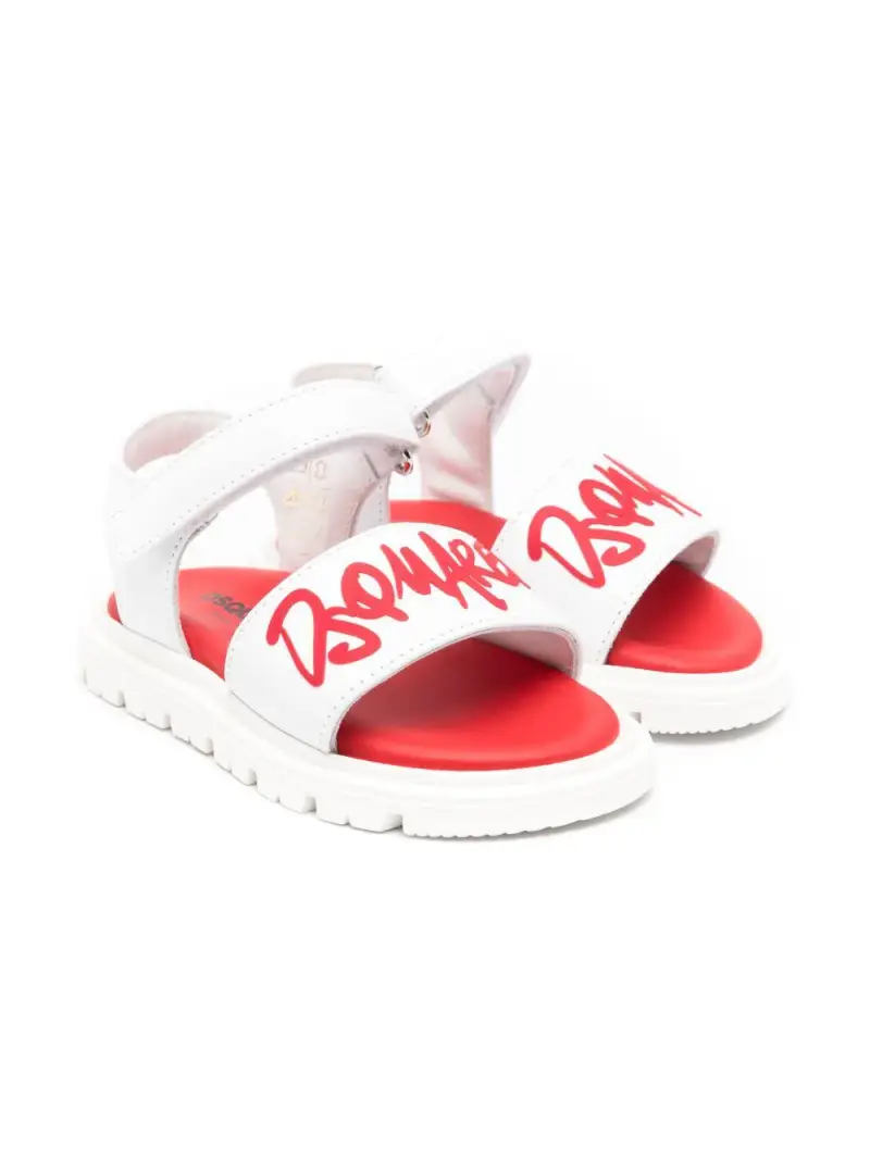 DSQUARED KIDS Sandali bicolor logo frontale Bianco
