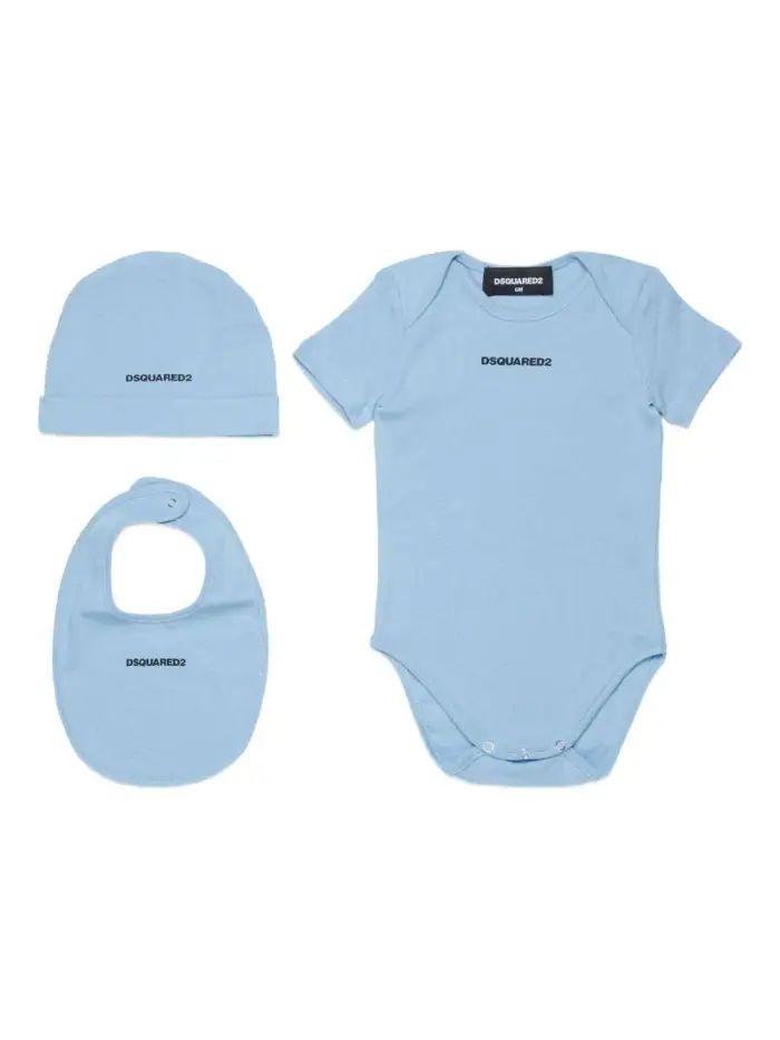 DSQUARED KIDS Set tre pezzi neonato in cotone