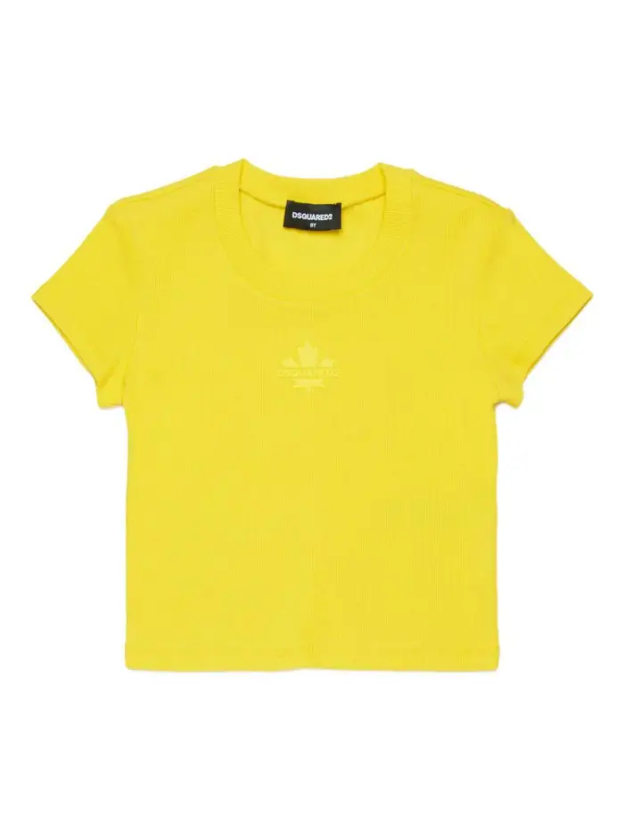 T-shirt in cotone con logo Giallo
