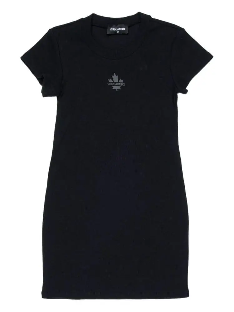 Dsquared2 abito nero bambina mini logo