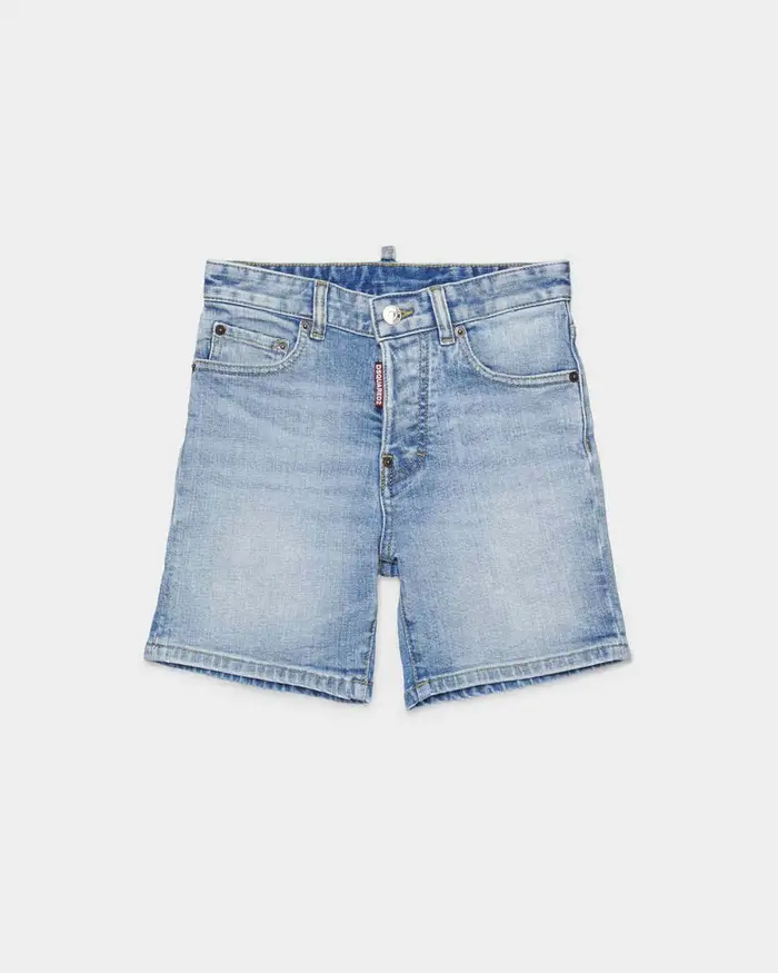 Dsquared2 Bermuda in denim lavaggio chiaro stone washed
