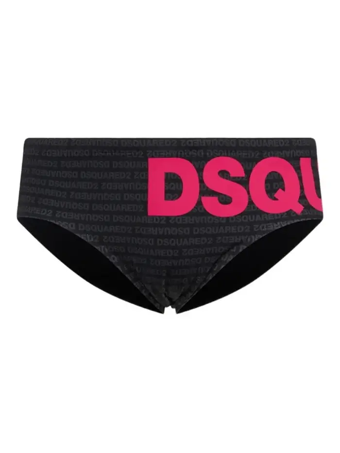costume nero uomo slip logo all over fucsia