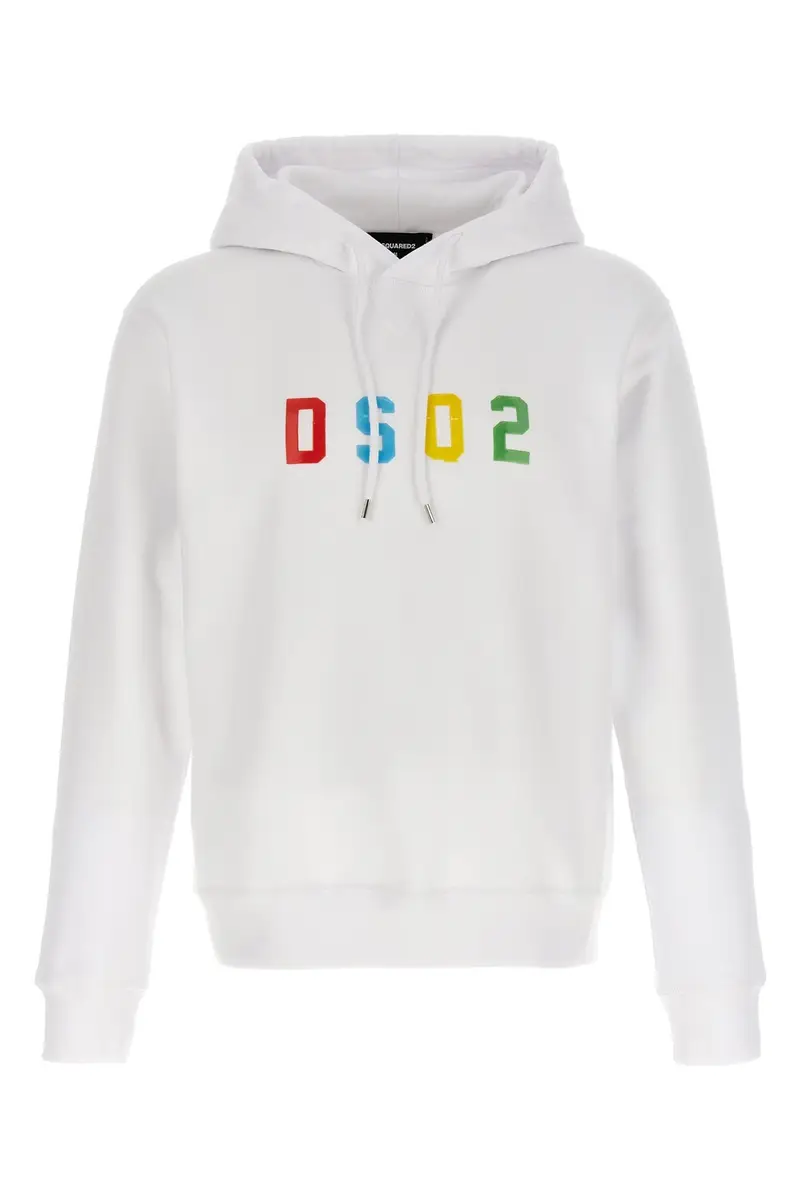DSQUARED2 Felpa Con Cappuccio Cool Fit Bianco