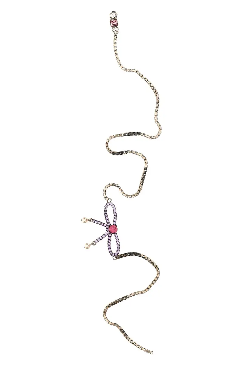 DSQUARED2 Orecchino Lungo Cristalli Fiocco Multi