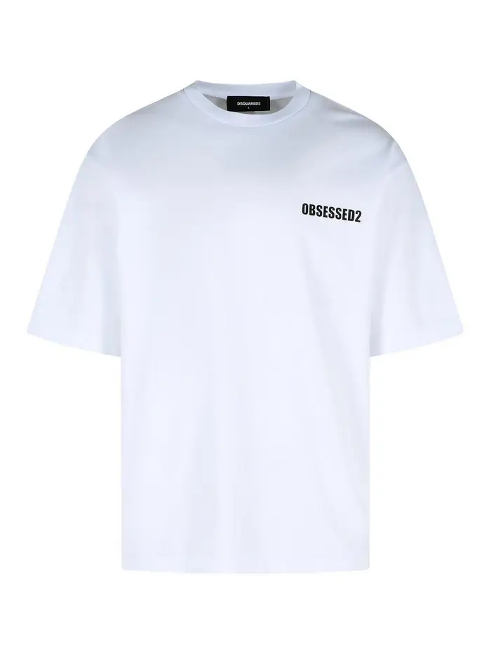 T-shirt in cotone nero Bianco