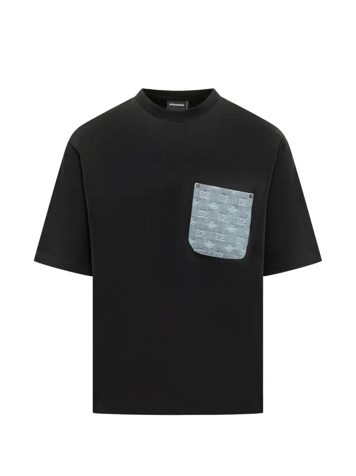 Dsquared2 t-shirt nero uomo taschino OTHER