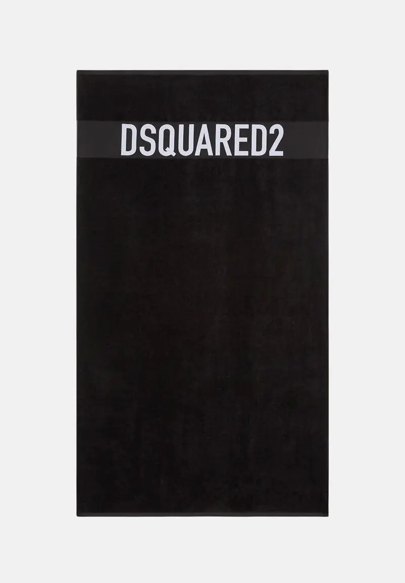 Dsquared2 Telo mare nero per uomo e donna con logo
