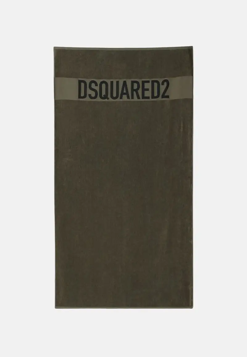 Dsquared2 Telo mare verde mimetico per uomo e donna con logo