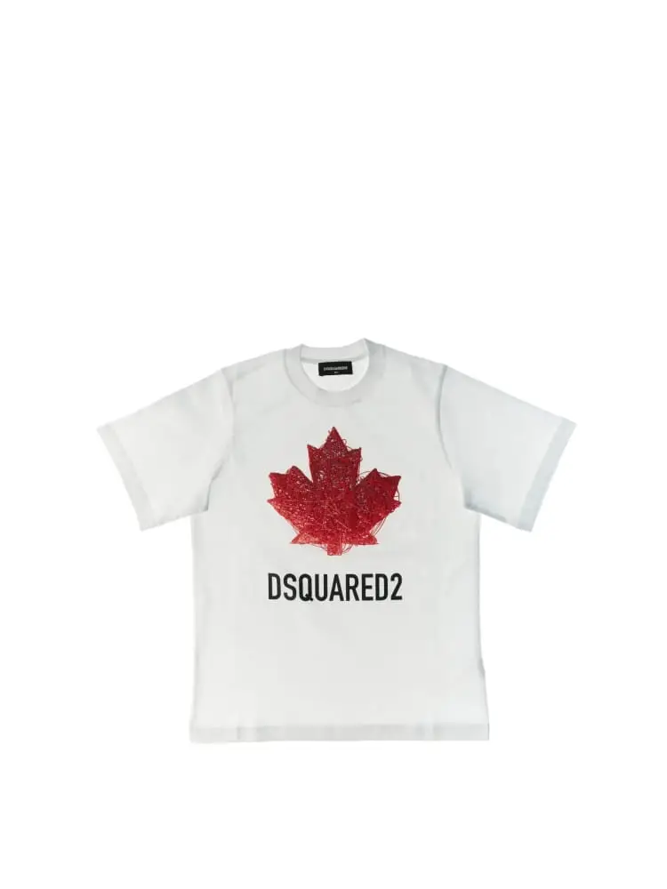 Dsquared2 tshirt bianca bambino con logo