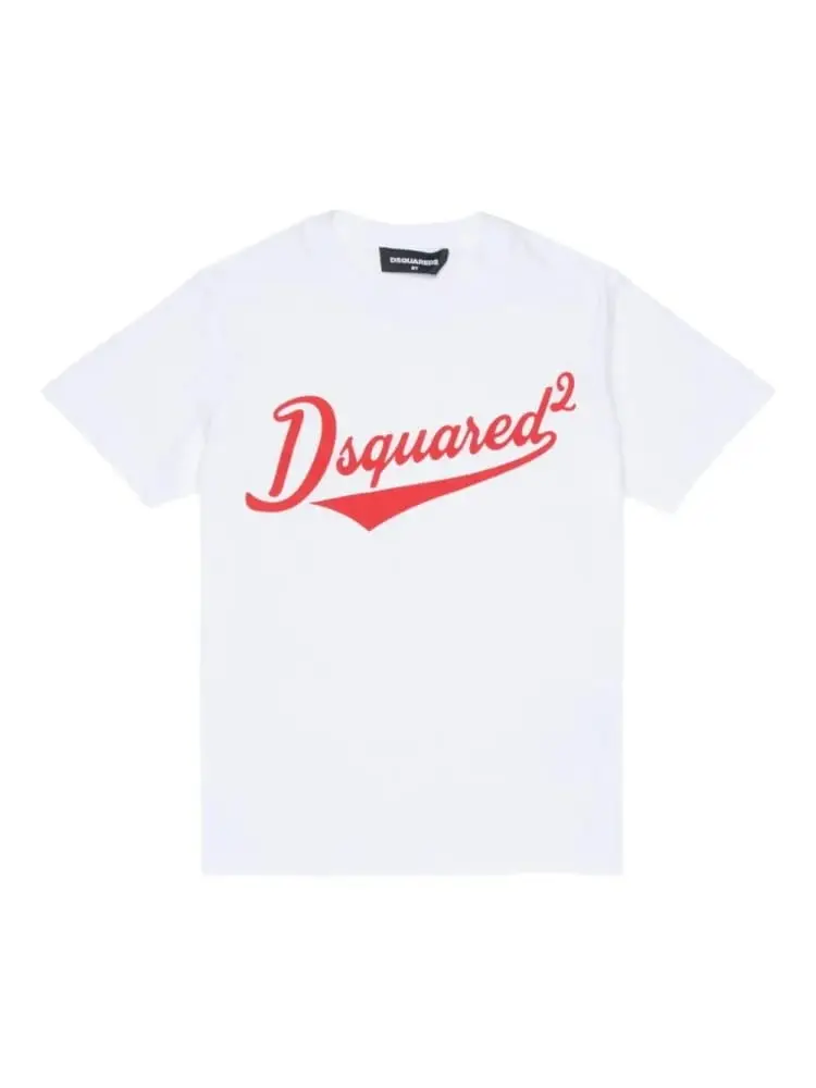 Dsquared2 tshirt bianca bambino logo lettering