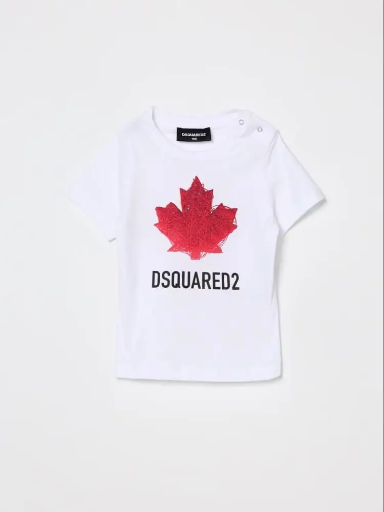 Dsquared2 tshirt bianca neonato maxi logo