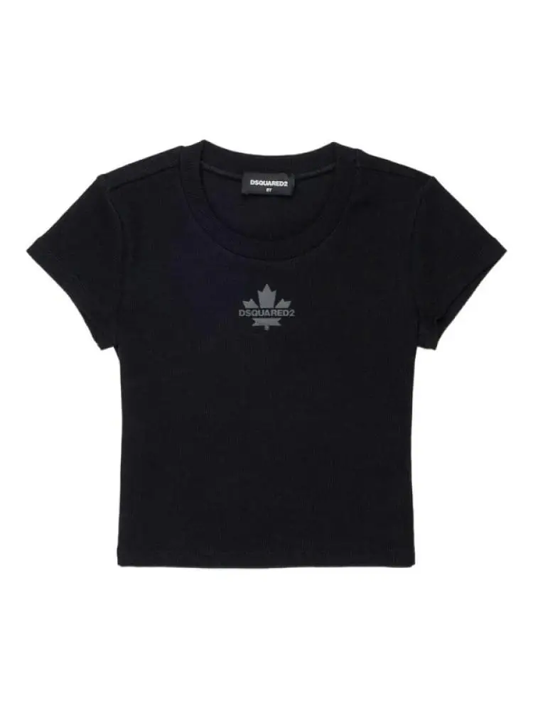 Dsquared2 tshirt nera bambina mini logo