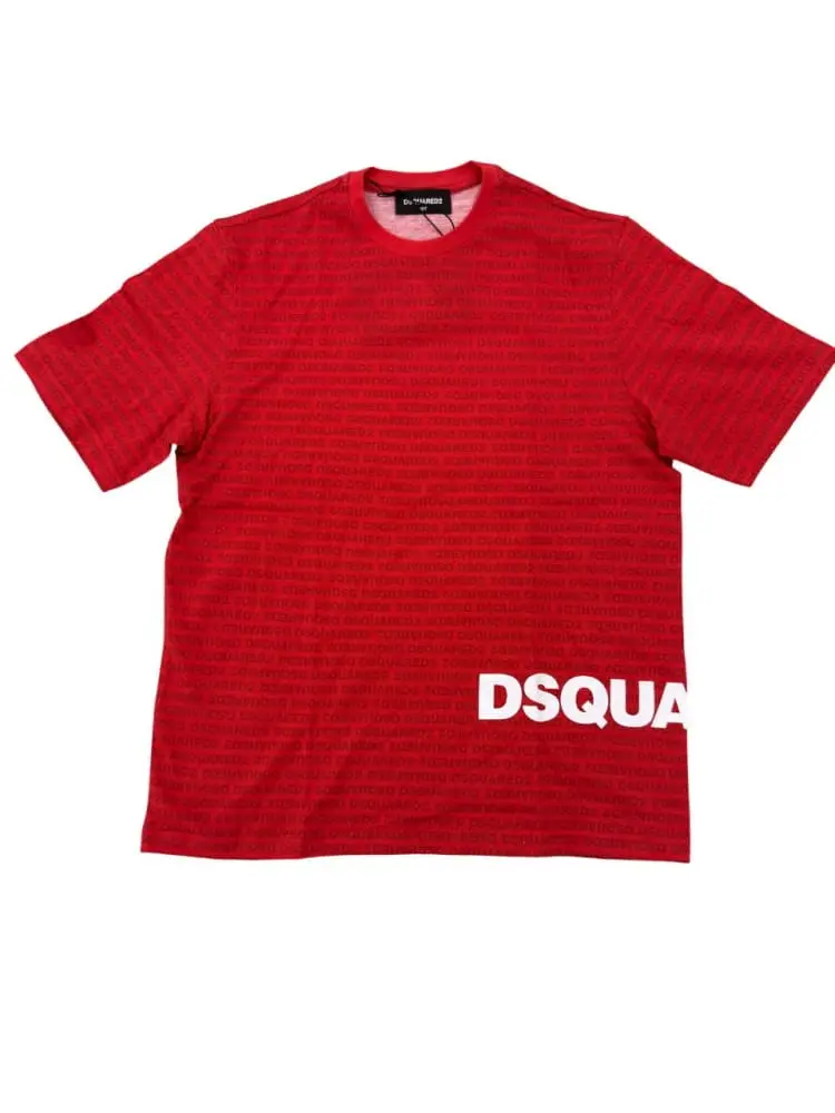 Dsquared2 tshirt rossa bambina logo all over