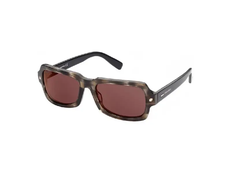 Dsquared2 Unisex DQ0373 50C Occhiali da sole outlet Acetato Havana Rosso Squadrata Normale