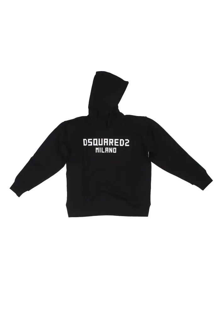 Dsquared2 unisex junior felpa dq3184 d0a9u dq900 d2s955u slouch fit nero BLACK