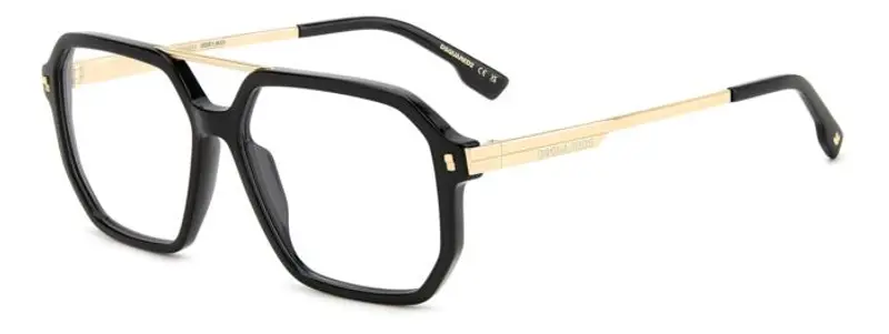 Dsquared2 Uomo D2 0123 2M2 Montature da vista Acetato Nero Squadrata