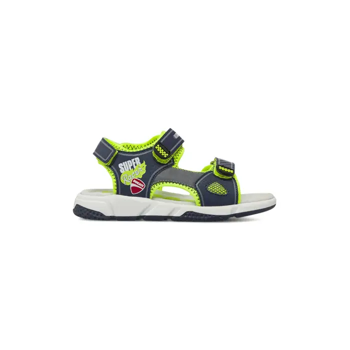 DUCATI Sandali sportivi da bambino blu e verde fluo con chiusura a strappo