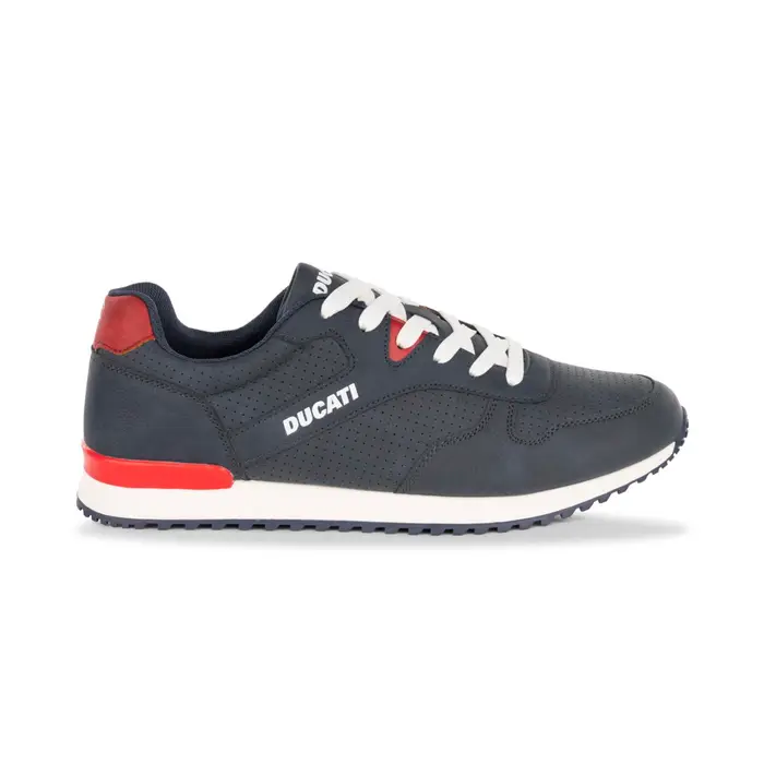 DUCATI Sneakers blu da uomo con tomaia traforata e dettagli rossi