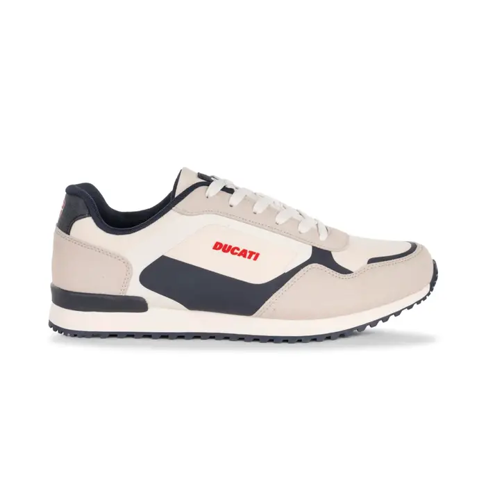 DUCATI Sneakers da uomo beige e blu effetto con logo rosso