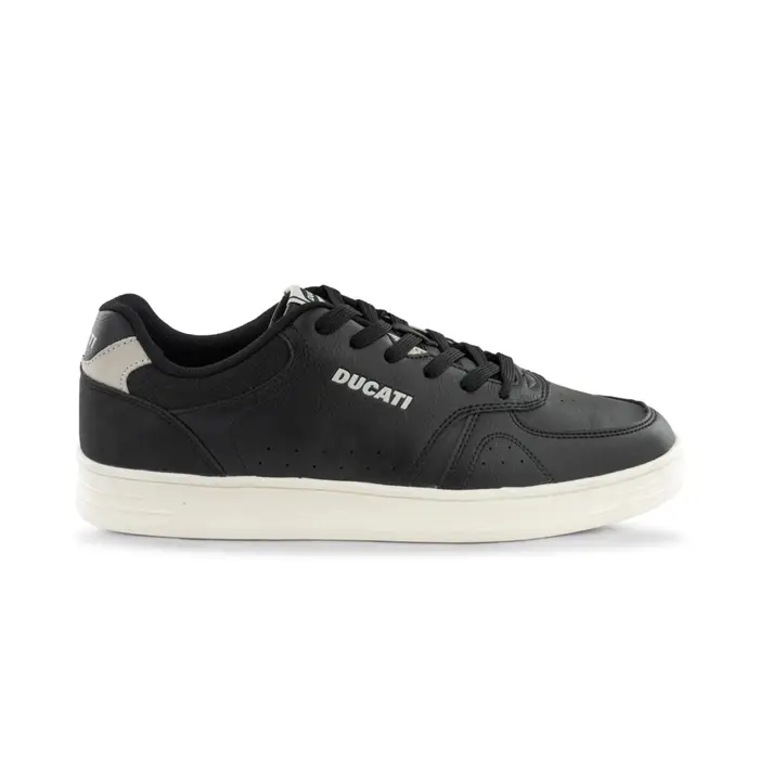 DUCATI Sneakers nere da uomo con dettagli traforati e suola bianca