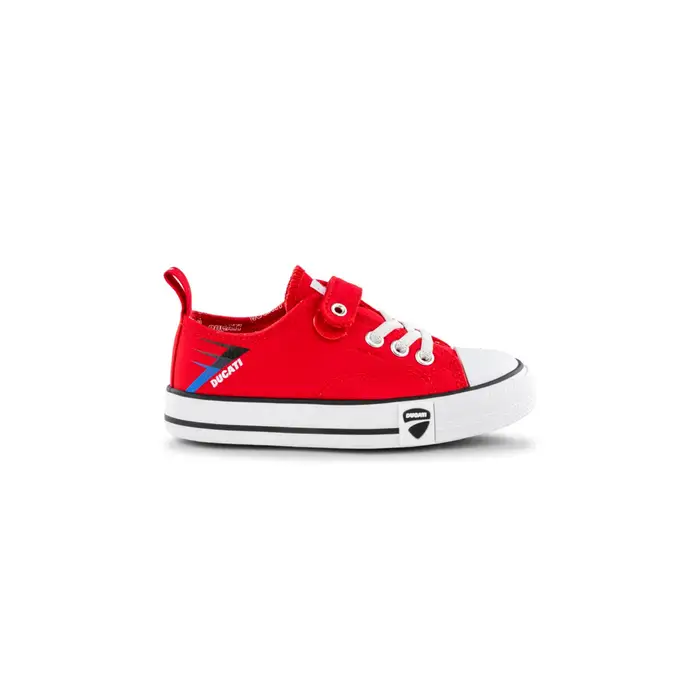 DUCATI Sneakers rosse da bambino con lacci e cinturino a strappo