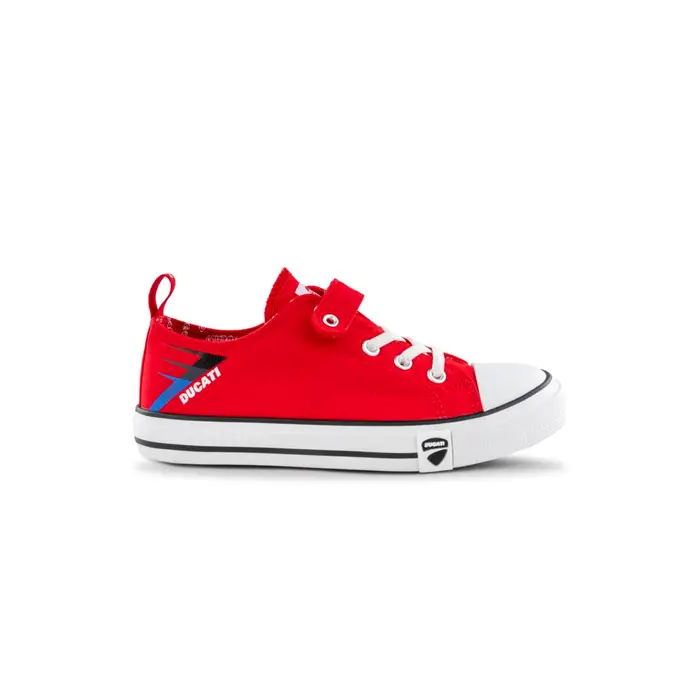 DUCATI Sneakers rosse da bambino in tela con lacci e strappo