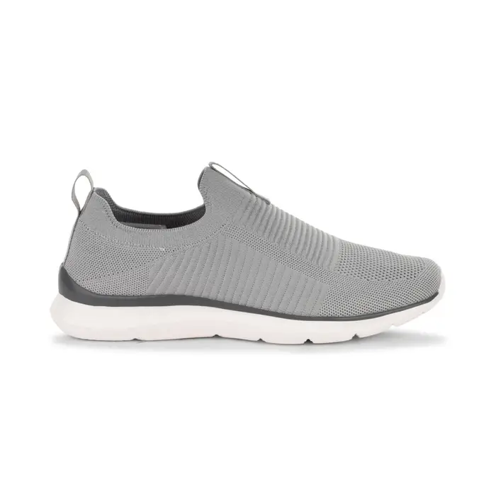DUCATI Sneakers slip-on grigie da uomo in tessuto knit con suola bicolore