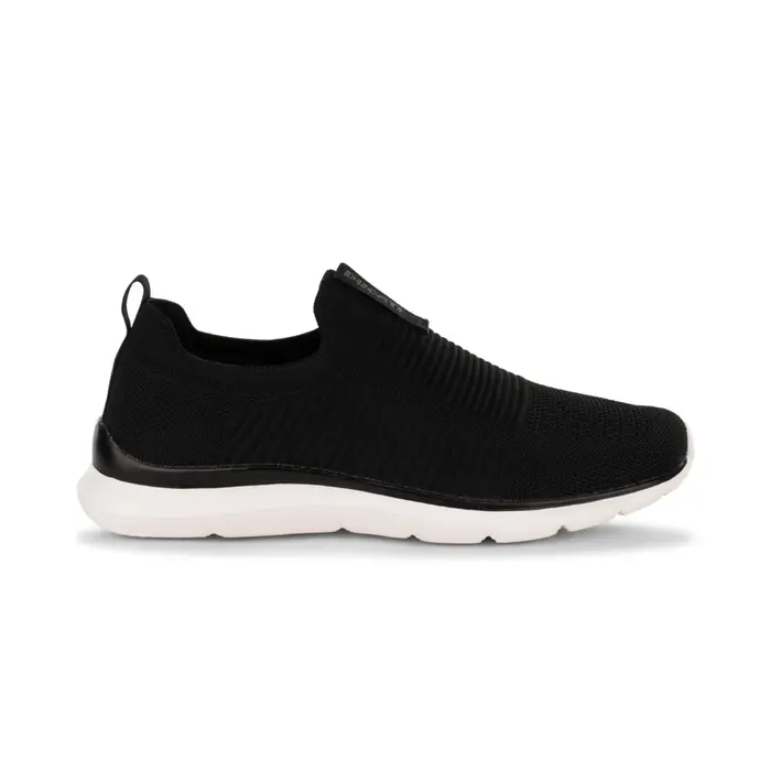 DUCATI Sneakers slip-on nere da uomo in tessuto con suola bianca