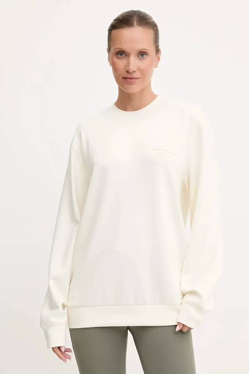 EA7 Emporio Armani felpa donna colore beige con applicazione AF13790.7X000129