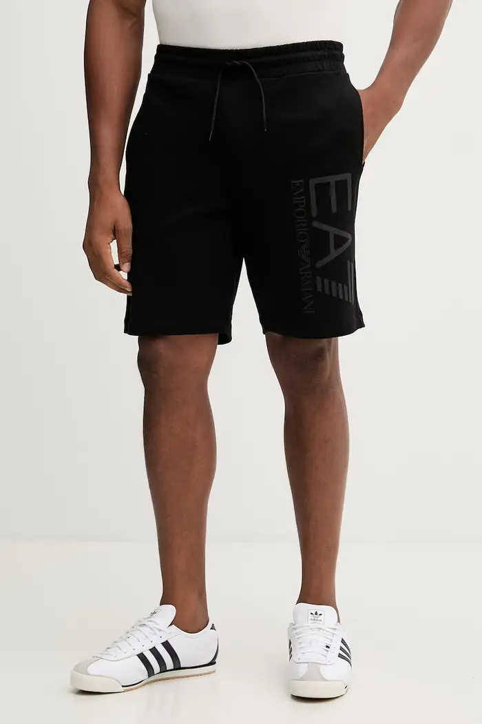 EA7 Emporio Armani pantaloncini in cotone Nero