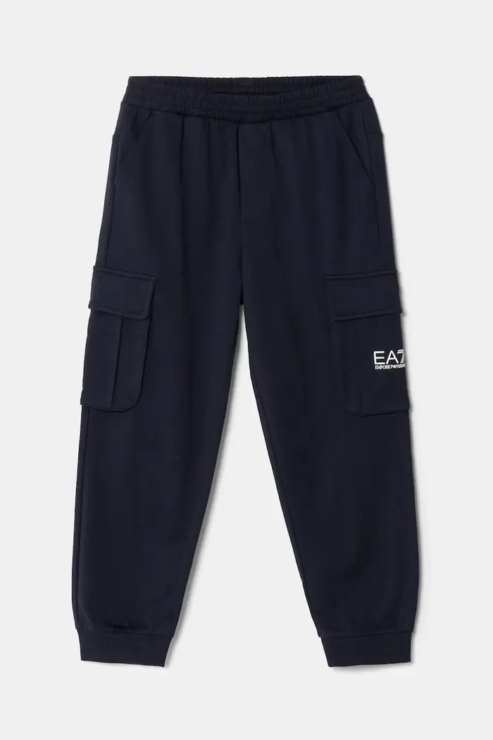 EA7 Emporio Armani pantaloni tuta in cotone bambino/a Blu navy
