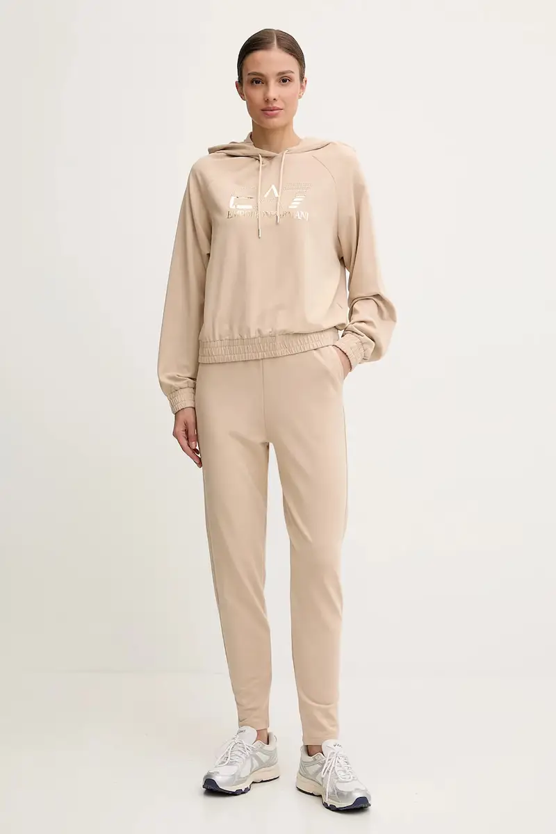 EA7 Emporio Armani tuta da ginnastica donna colore beige AF12502.7W000687