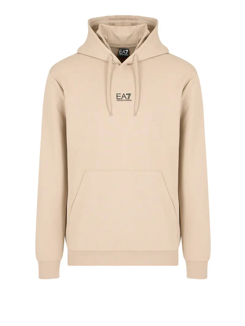 felpa cappuccio ea7 da uomo - beige