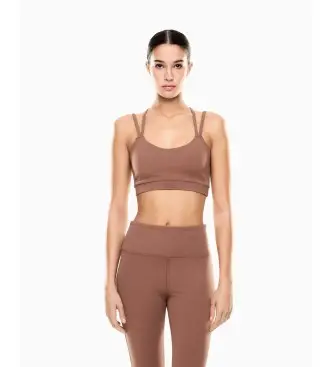 EA7 per donna 7W000921_AF21585 Vigor7 top marrone, Sportivo, Multisport, Poliamide, Senza maniche / cinghie